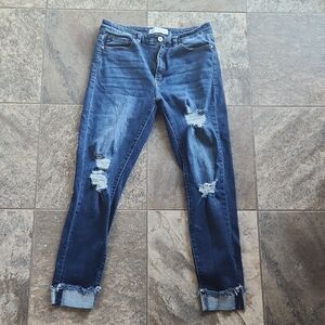 KanCan Dark Blue Distressed Skinny Jeans
